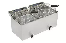 Deuba Friteuse électrique double cuve Capacité 2 x 3 L Friteuse en acier  inoxydable Technologie zone froide : : Cuisine et Maison